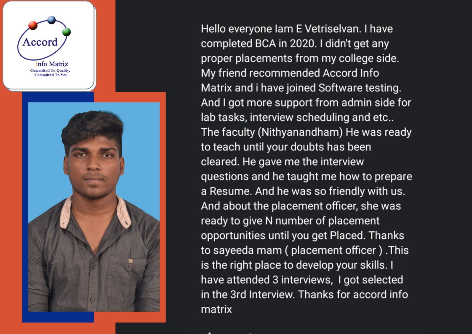 Student Testimonial