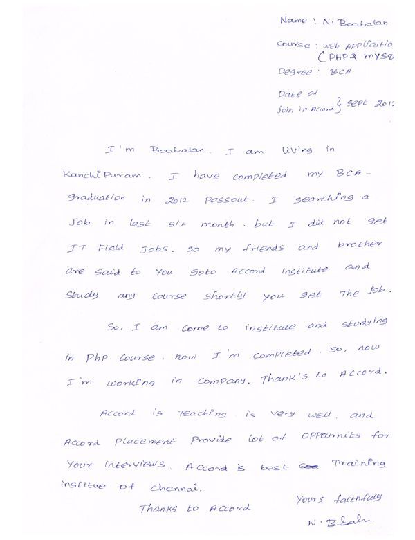 PHP Student Testimonial