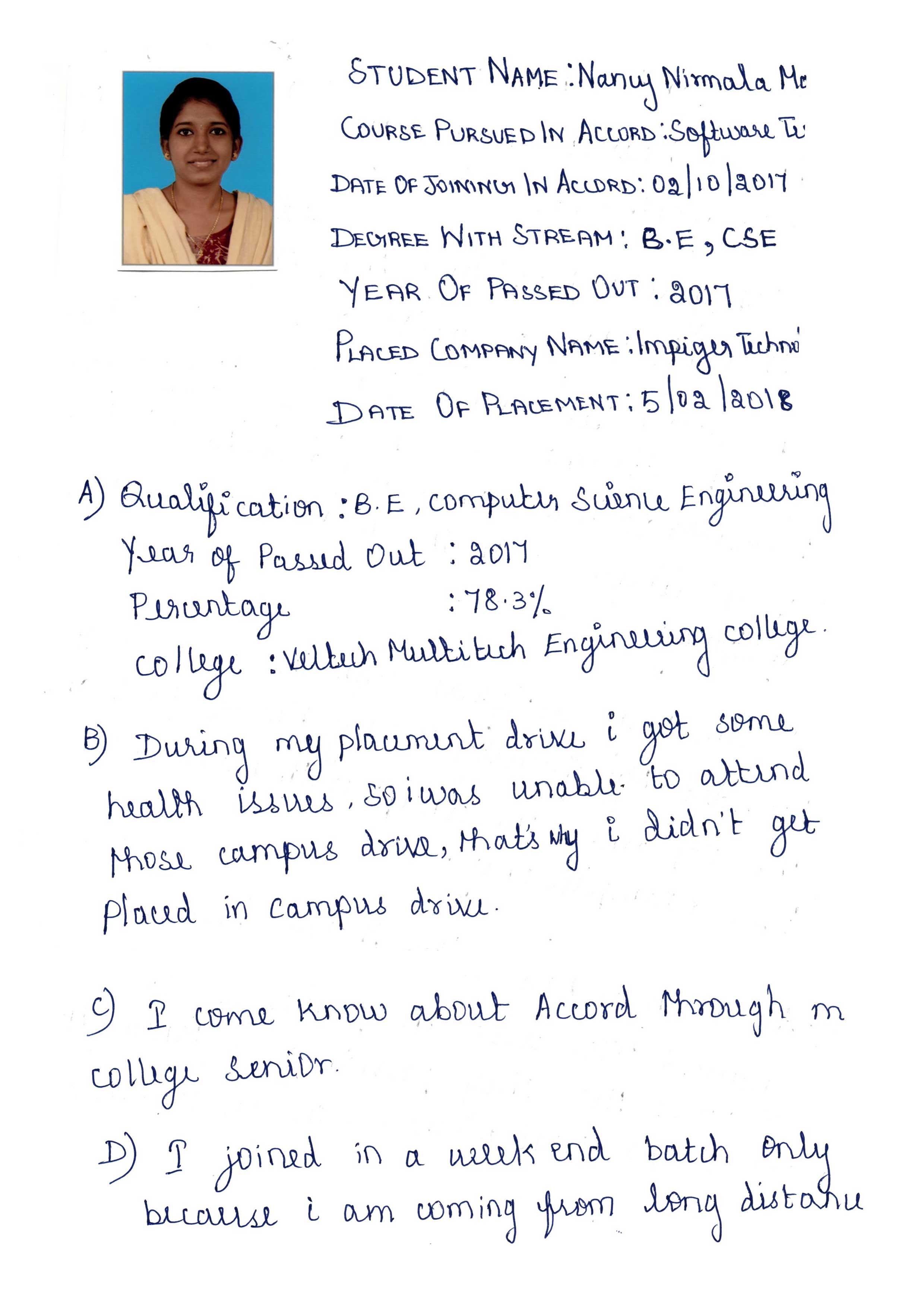 Testing Student Testimonial